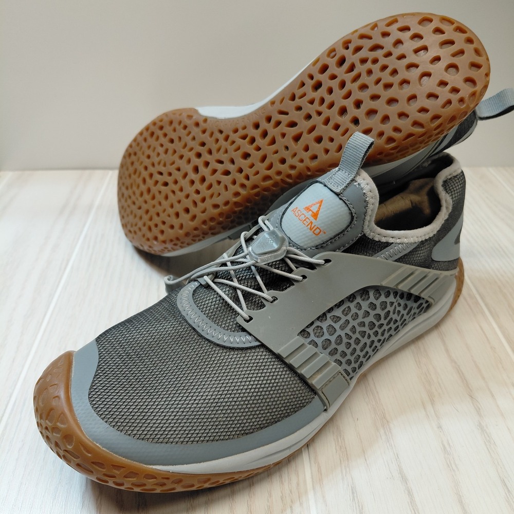 Ascend Men's Sz 9D Water Shoes Gray Orange Hiking Trail Outdoor Athletic Slip On